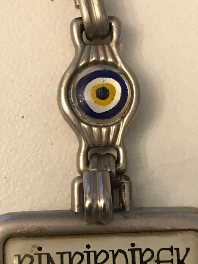 BİNBİRDİREK SARNICI TEMALI ÜZERİ NAZAR BONCUKLU METAL ANAHTARLIK