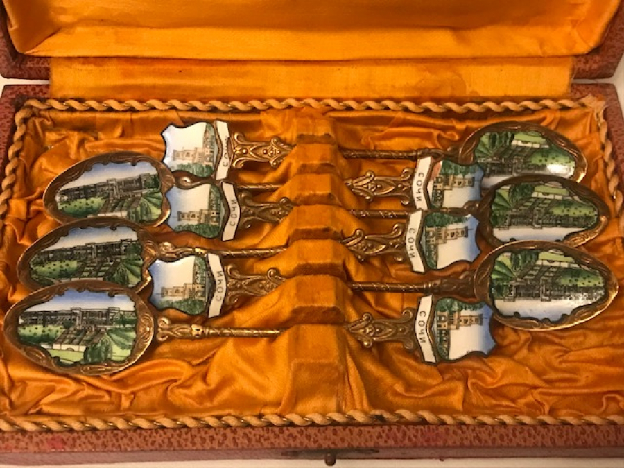 GÜMÜŞ ALTIN KAPLAMA MİNELİ KUTUSUNDA KAŞIK TAKIMI