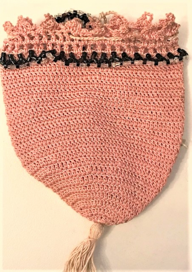 OSMANLI KESE EL İŞLELİ EL YAPIM BONCUK İŞLEMELİ PARA KESESİ  BOYU 10 CM ENİ 8 CM 