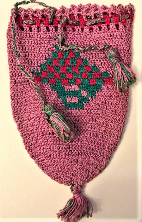 OSMANLI KESE EL İŞLEMELİ EL YAPIM  PEMBE AGIRLIKLI PARA KESE Sİ  BOYU 11 CM ENİ 8 CM