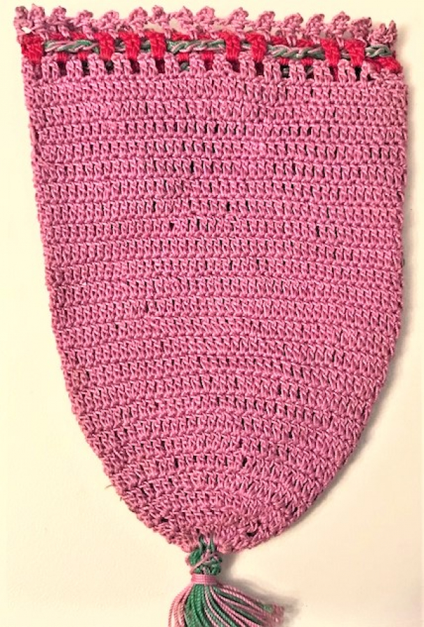 OSMANLI KESE EL İŞLEMELİ EL YAPIM  PEMBE AGIRLIKLI PARA KESE Sİ  BOYU 11 CM ENİ 8 CM