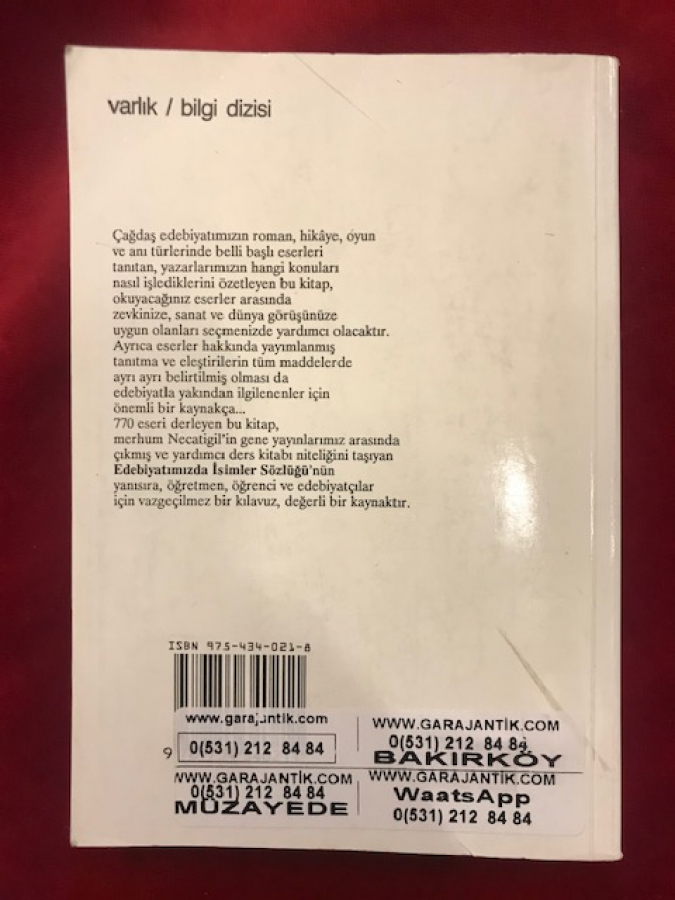 BEHCET NECATİGİL EDEBİYATIMIZDA ESERLER SÖZLÜGÜ