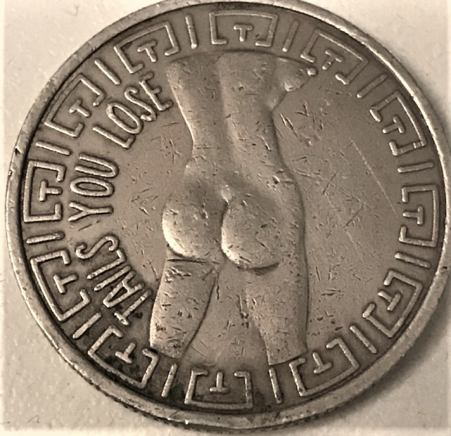 HEADS I WIN TAILS YOU LOSE SİLVER MEDAL 26 MM CAP