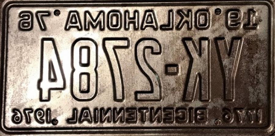 USA AMERİKAN 19 OKLAHOMA  YK-2784 1976 METAL PLAKA