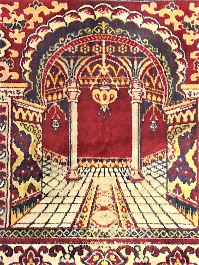 CAMİ DESENLİ FLOŞ DOKUMA NAMAZLIK SECCADE