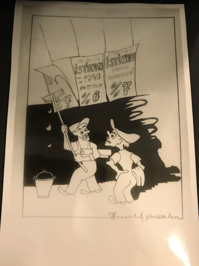 KARİKATÜRİST MELİH PAKALIN İMZALI SİYASI KERİKATÜRLERDEN OLUŞAN ALBUM  D. 1941 Ö. 2004