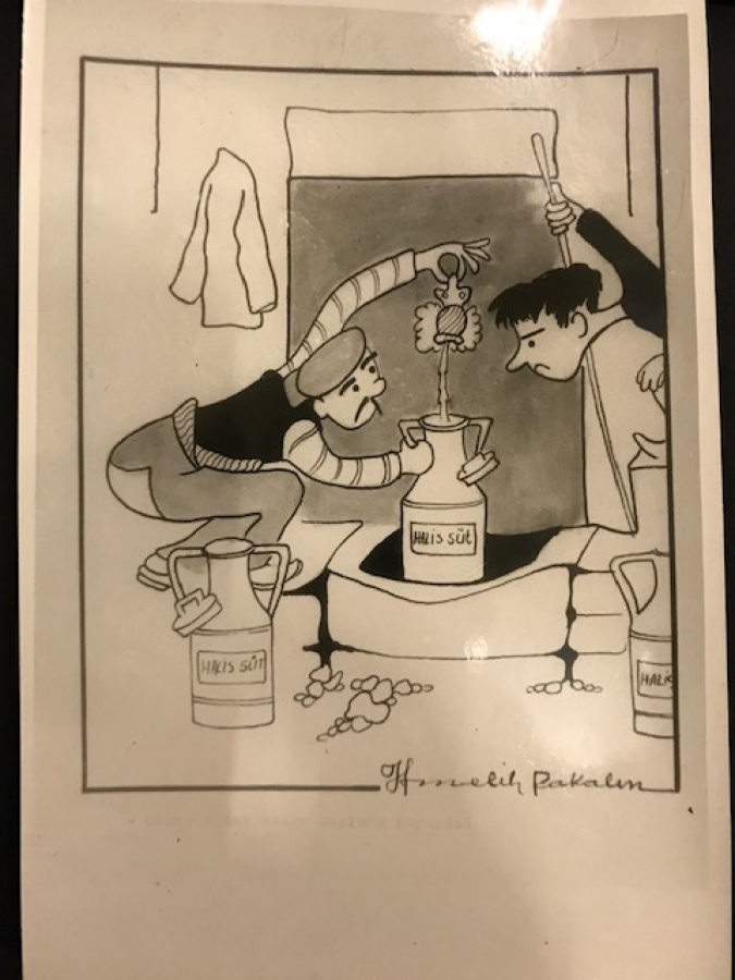 KARİKATÜRİST MELİH PAKALIN İMZALI SİYASI KERİKATÜRLERDEN OLUŞAN ALBUM  D. 1941 Ö. 2004