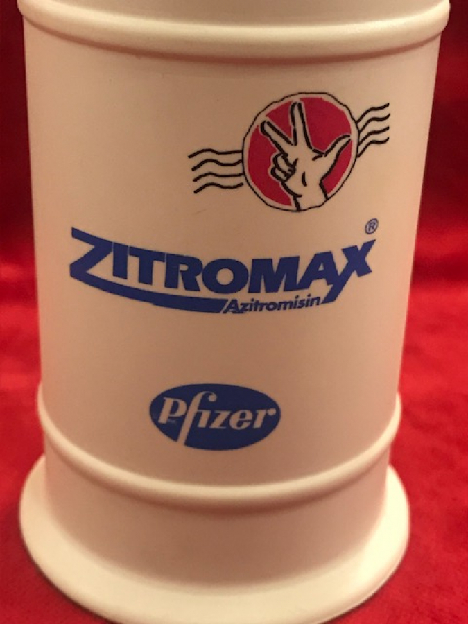 MESULİT ZİTROMAX PFİZER REKLAMLI PLASTİK İLAC KUTU KAPAKLI