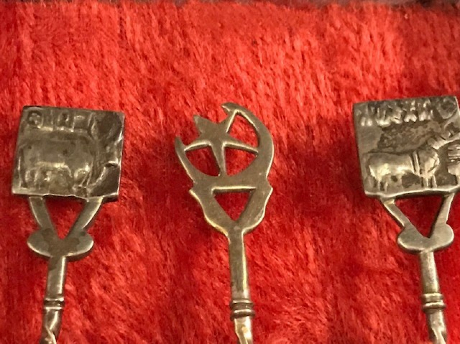 OSMANLI KUTUSUNDA CAY KAŞIGI  6 ADET FARKLI MOTİFLERDE