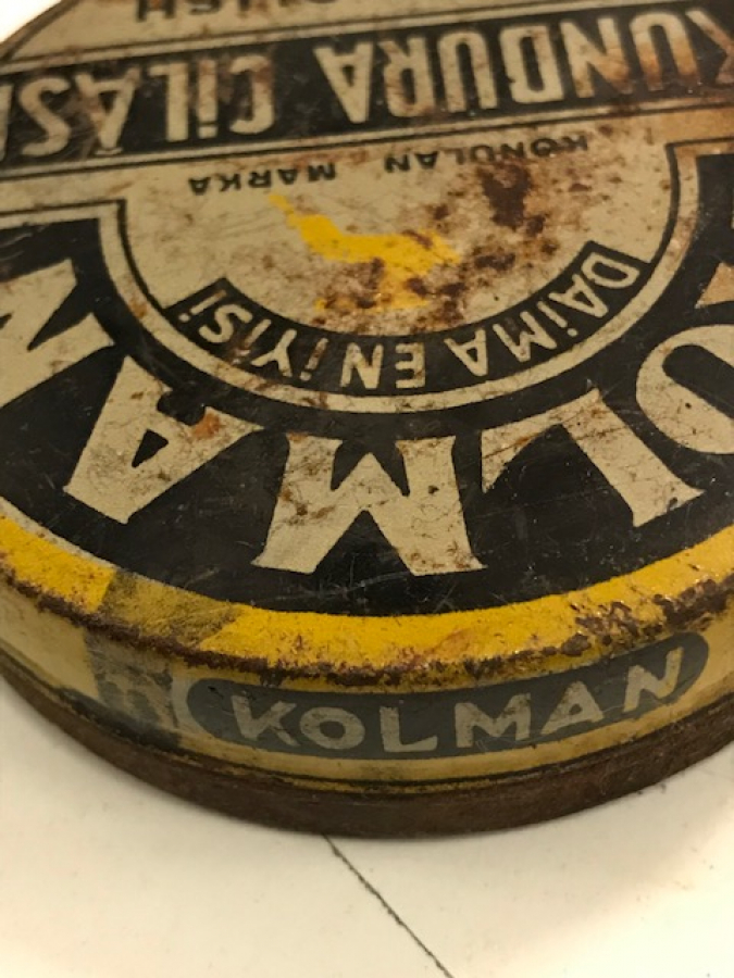 YERLİ AYAKKABI PARLATMA KOLMAN DAİMA EN İYİSİ KUNDURA CİLASI TENEKE KAPAKLI KUTU