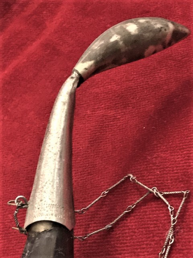 GÜMÜŞ ÜZERİ KELEM İŞLİ  DEKORATİF BOYNUZ KADEH AVCI VE ŞAVAŞCILARA ÖZEL