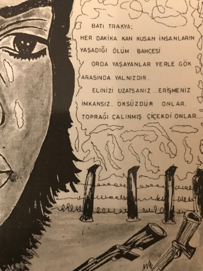 LATİF YILDIZ IN  CİZİMİ TASARIMLARIYLA YAPILIP BASILAN  MHP PROPAGANDA KARTPOSTAL 17 X 12 CM 