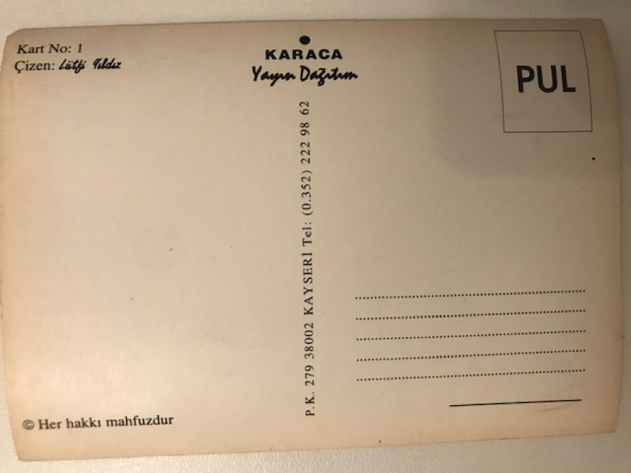 LATİF YILDIZ IN  CİZİMİ TASARIMLARIYLA YAPILIP BASILAN  MHP PROPAGANDA KARTPOSTAL 