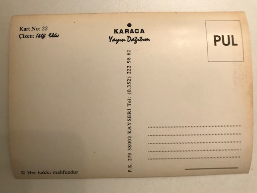 LATİF YILDIZ IN  CİZİMİ TASARIMLARIYLA YAPILIP BASILAN  MHP PROPAGANDA KARTPOSTAL