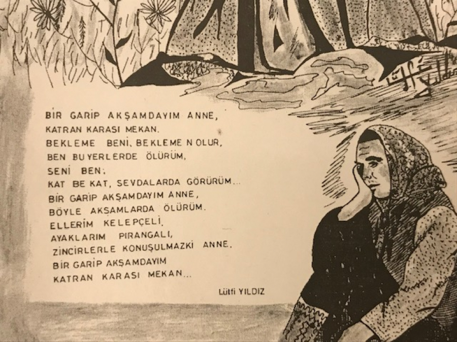 LATİF YILDIZ IN  CİZİMİ TASARIMLARIYLA YAPILIP BASILAN  MHP PROPAGANDA KARTPOSTAL 