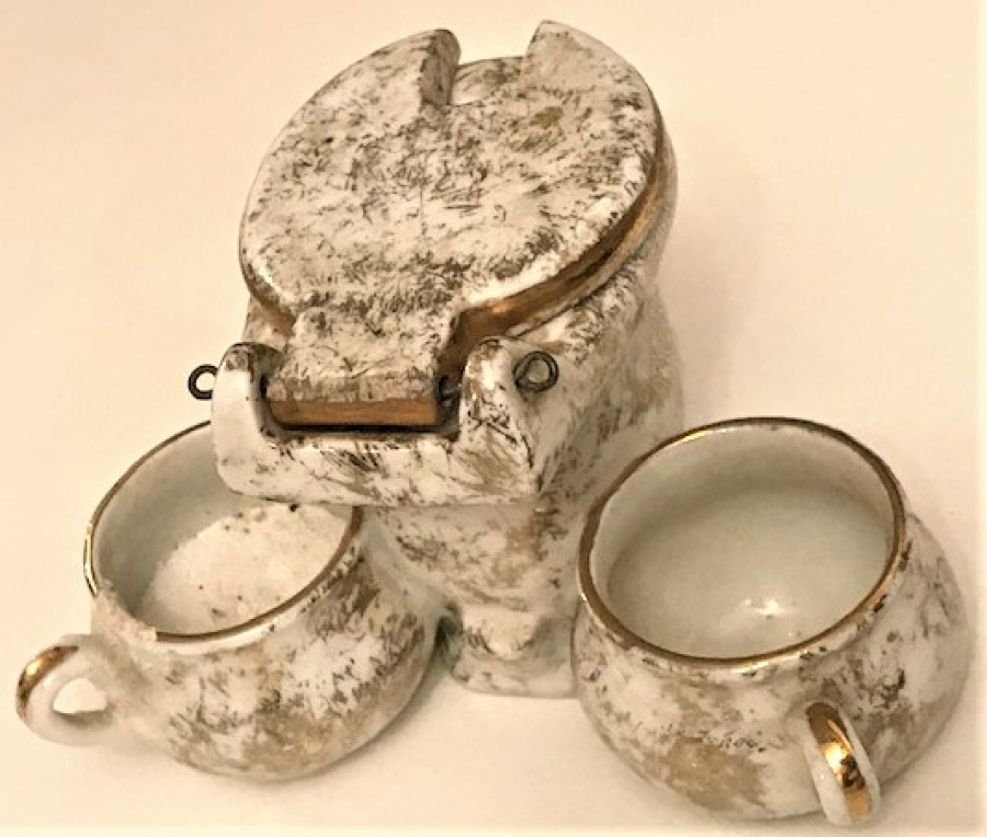 LİMOGES KAPAKLI PORSELEN DAMGALI ÜÇLÜ SOS VE BAHARATLIK