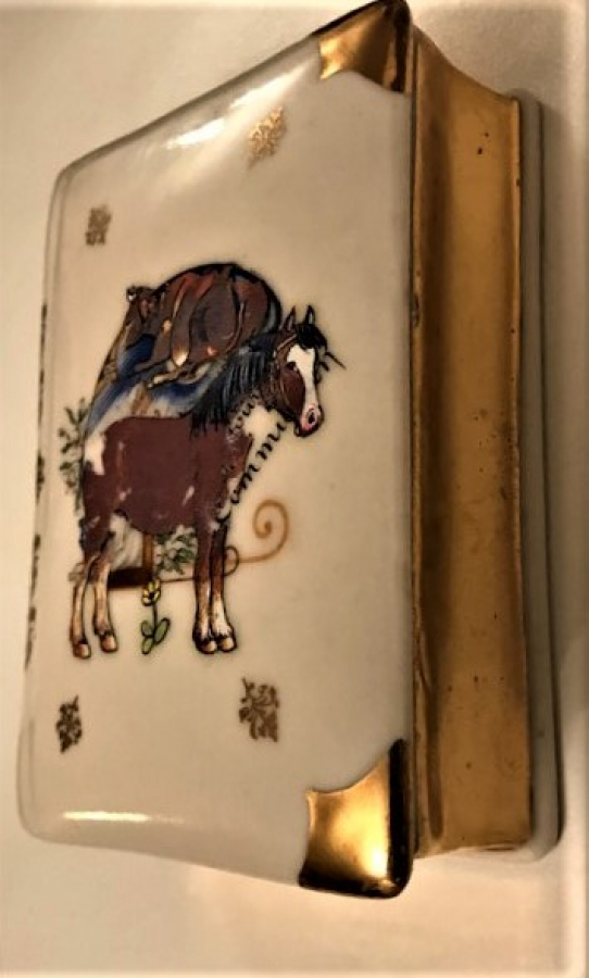 LİMOGES KAPAKLI PORSELEN MUCEVHER KUTUSU FIRANSIZ 1960