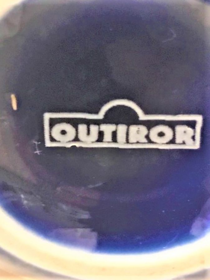 OUTIROR KOBALT VE ALTIN  EL İŞLEME CİCEKLER  PORSELEN KAPAKLI PASKALYA YUMURTA ŞEKLİNDE MÜCEVHER KABI 