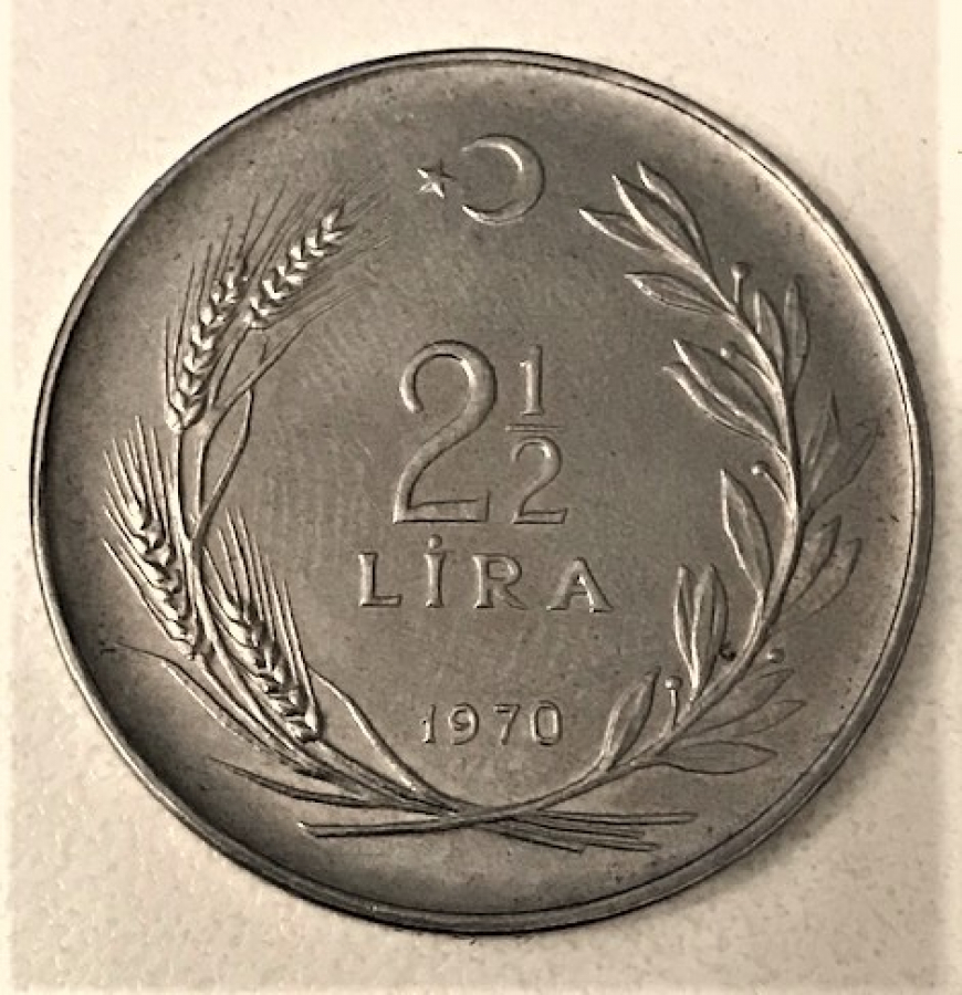 SABAN KILICDAN ÜSTÜNDÜR ATATÜRK TÜRKİYE CUMHURİYETİ 2.5 LİRA 1970