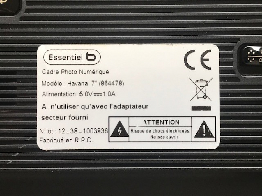 ESSENTİEL CADRE PHOTO NUMERIGUA ELEKTRONİK DİJİTAL RESİM CERCEVE 