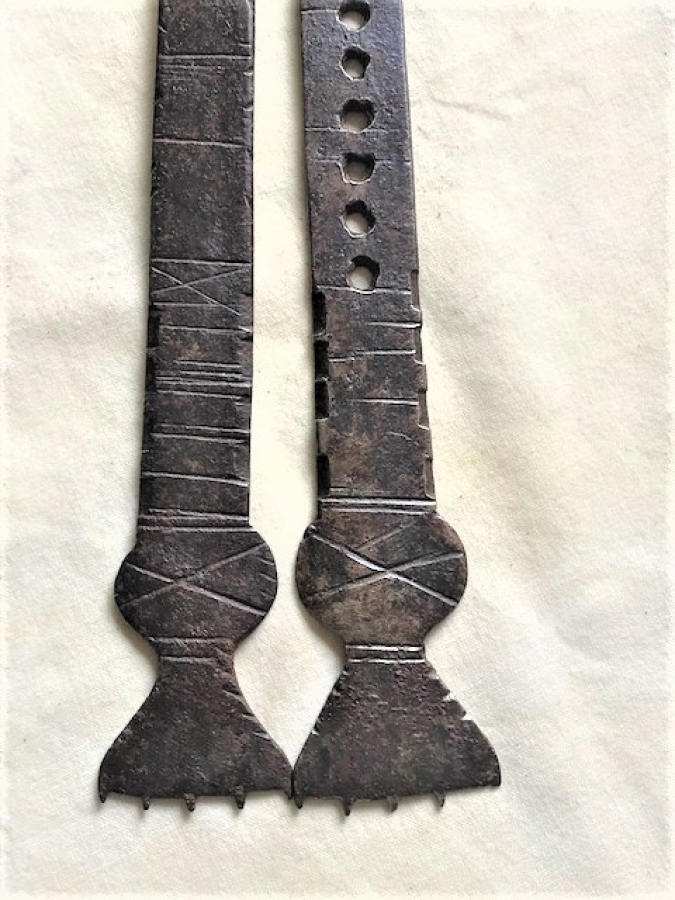 OSMANLI USTA EL DOGME SICAK DEMİR METAL ÖLCÜ ALETİ 2 GECME PARCALI ARŞIN VE ENDAZE