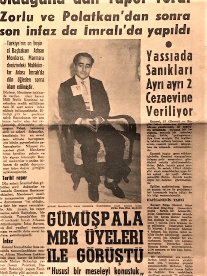 18 EYLÜL 1961 BASKI HÜRRİYET GAZETESİ ORJİNAL BASKI MENDERES,DE İDAM EDİLDİ 