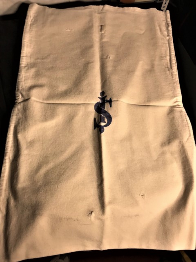 UZERİ İŞ BANKASI ARMALI MAVİ RENKDE  PARA TAŞIMA CUVALI