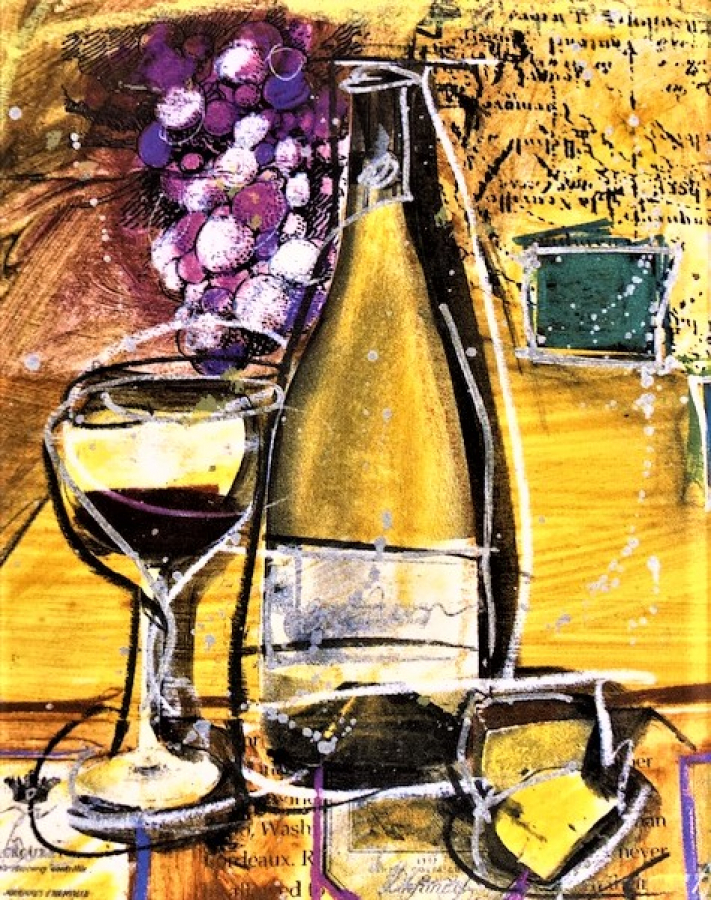 SERAMİK ÜZERİNE CALIŞMA KADEH ŞARAP