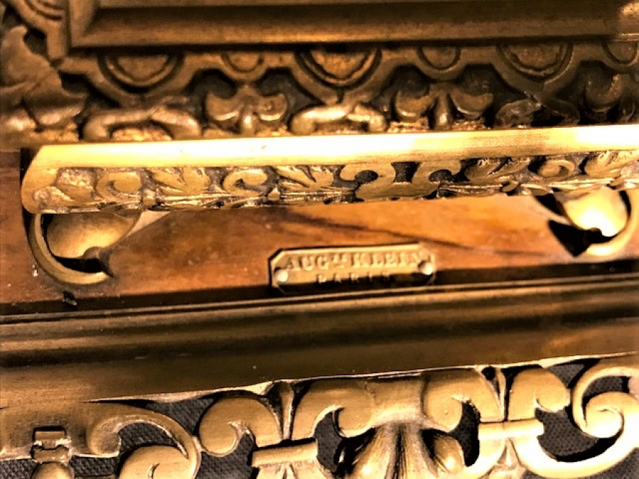 AUG KLEIN PARİS MASA ÜZERİ BRONZ YAZI HOKKA TAKIMI 5 PARCA AHŞAP KISMI GÜL AGACI