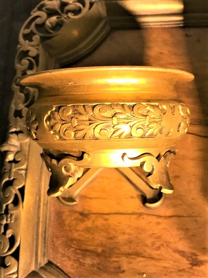 AUG KLEIN PARİS MASA ÜZERİ BRONZ YAZI HOKKA TAKIMI 5 PARCA AHŞAP KISMI GÜL AGACI