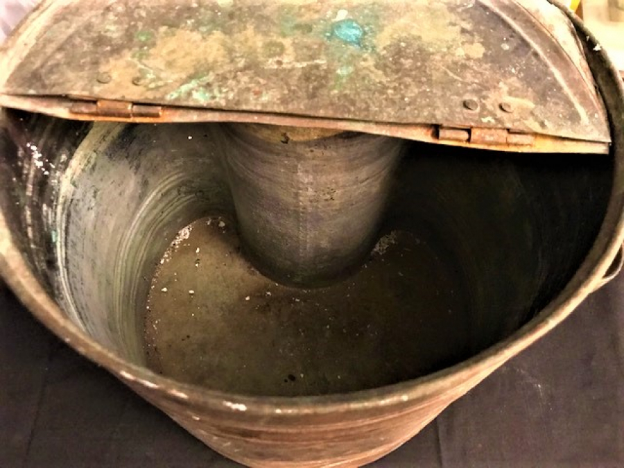 1950 BERBER KAZANI SOBA ÜZERİNDE SU ISITMA KAZANI BAKIR KAPAKLI KAZAN USTA İŞİ EL YAPIMIDIR