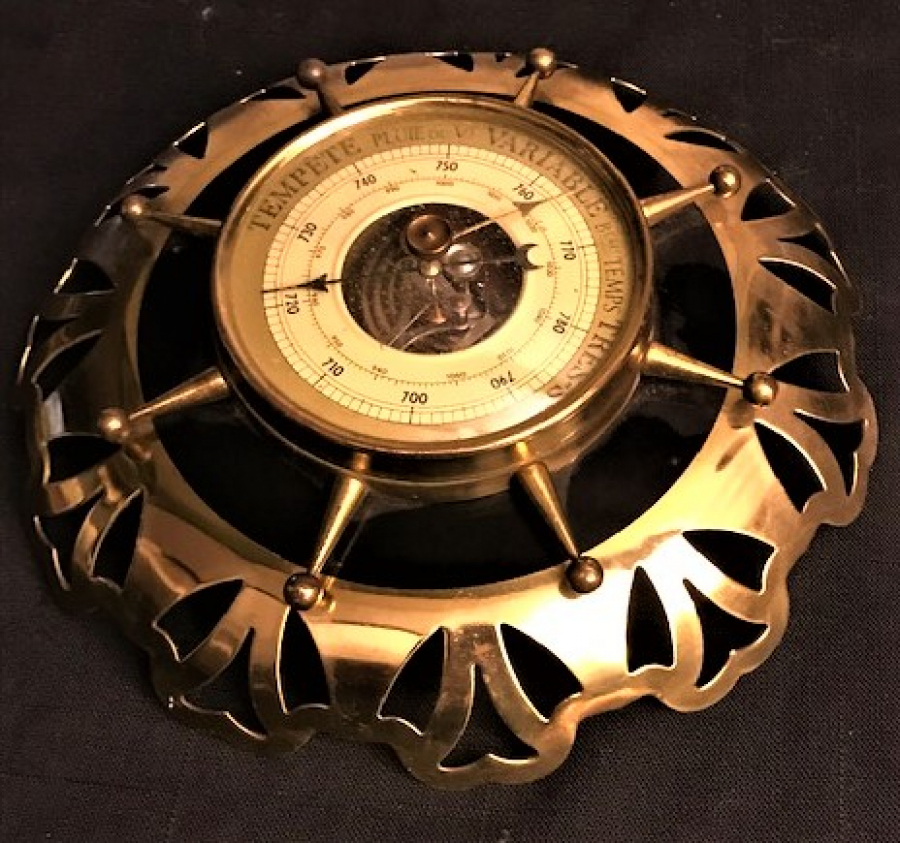 TEMPETE PLUIE OU VI VARIABLE TEMPS  TRES BAROMETRE TERMOMETRE METAL HAFIZASI AYARLANABİLİR 