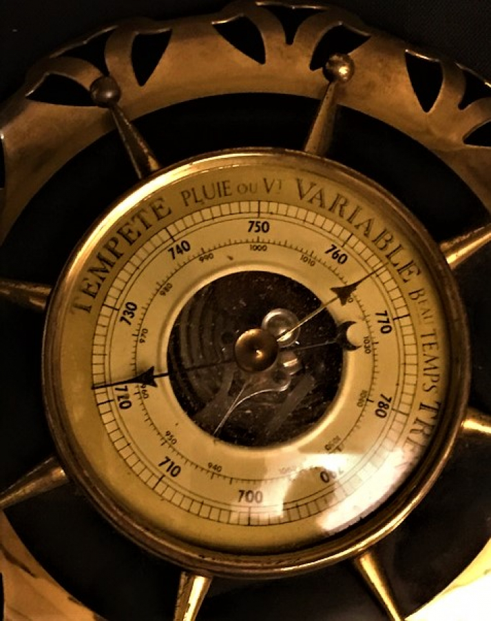 TEMPETE PLUIE OU VI VARIABLE TEMPS  TRES BAROMETRE TERMOMETRE METAL HAFIZASI AYARLANABİLİR 