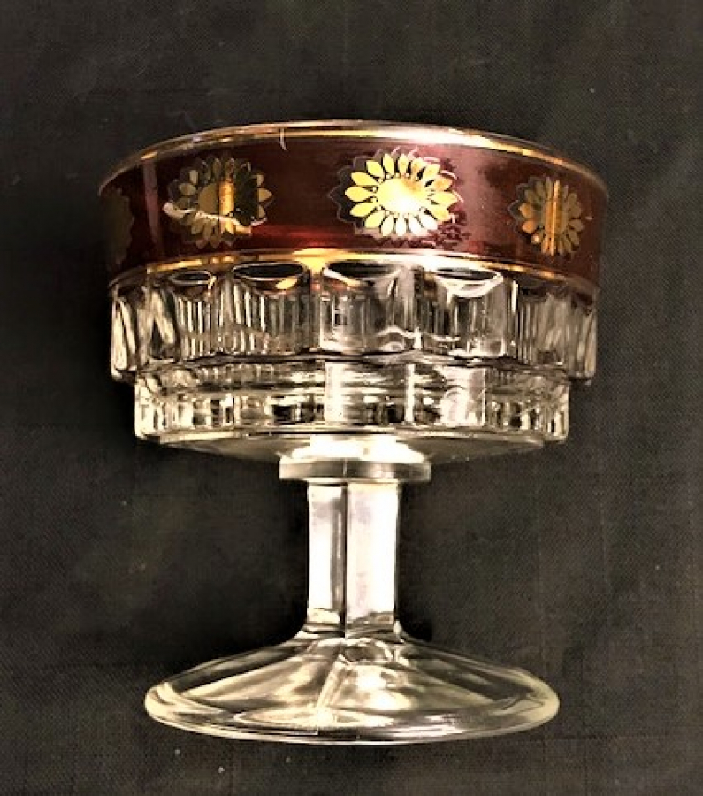 FRANSIZ 6 ADET AYAKLI CAM DEKORATİF DONDURMA BARDAGI 