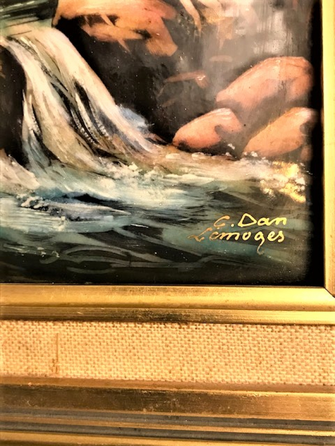 LİMOGES EMAYE EL CALIŞMA RESİM ORJİNAL ÇERÇEVESİ SANATÇI İMZALI ORJİNAL KOLEKSİYON