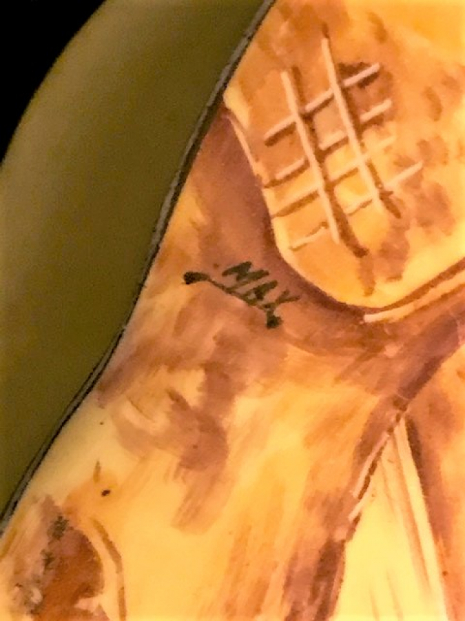 FRANSIZ MAX İMZALI KUTU  EL İŞCİLİKLİ KAPAKLI PORSELEN MUCEVHER KUTUSU