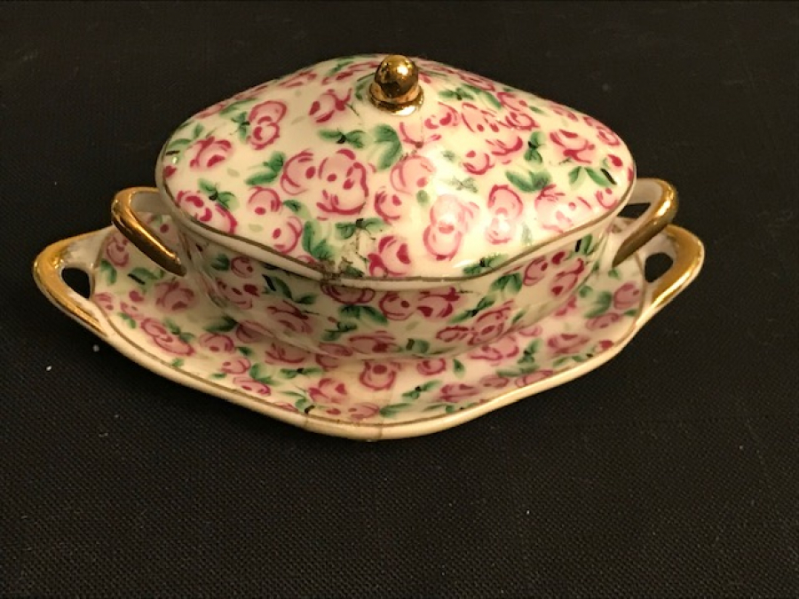 MİNYATÜR UFAK BOTDA PORSELEN VİTRİN SÜSÜ EL YAPIMI 3 PARCA 