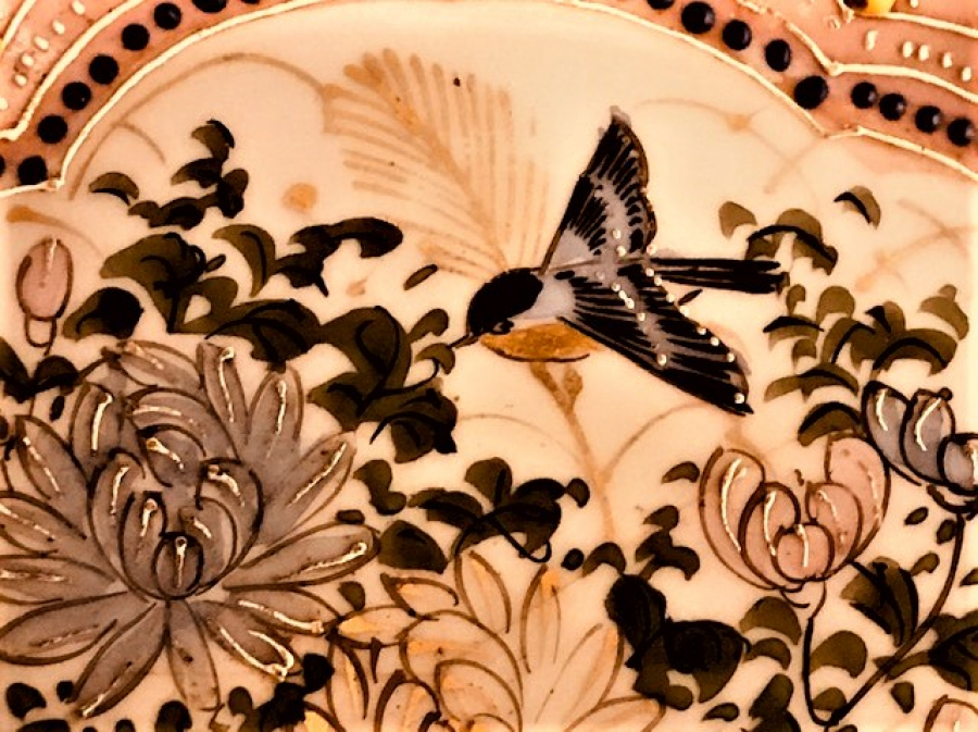 PORSELEN ÜZERİ MİNE İŞÇİLİKLİ EL YAPIM İKRAMLIK JAPON