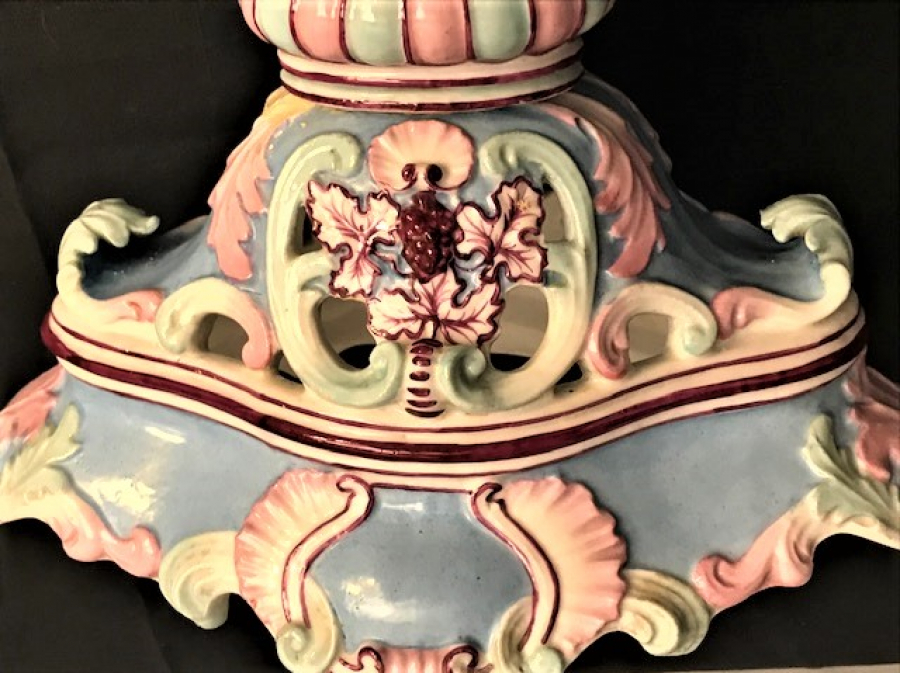 MAYZEN AYAKLI SÜPER RENKLER PORSELEN JARDİNYER TAMAMI EL İŞİ VE BOYAMA 