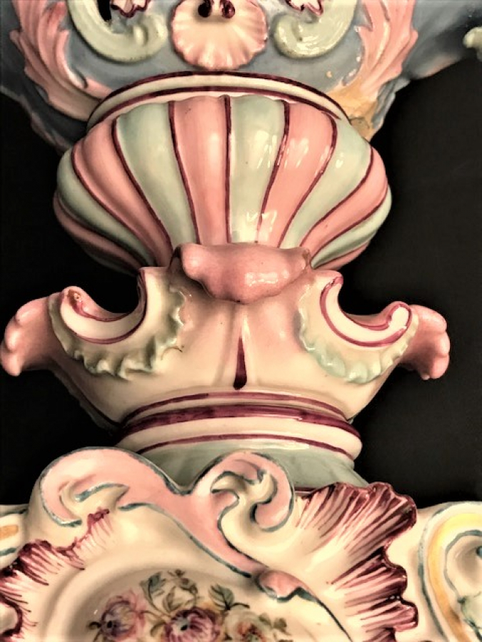 MAYZEN AYAKLI SÜPER RENKLER PORSELEN JARDİNYER TAMAMI EL İŞİ VE BOYAMA 