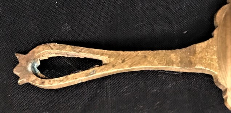 OSMANLI  DAMGALI BRONZ KULPLU EL TUTMA MUMLUK ŞAMDAN