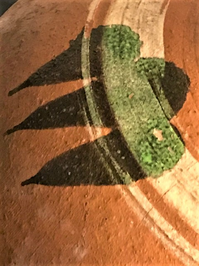 TOPRAK SIRLANMIŞ ÜZERİ BOYALI KULPLU TESDİ