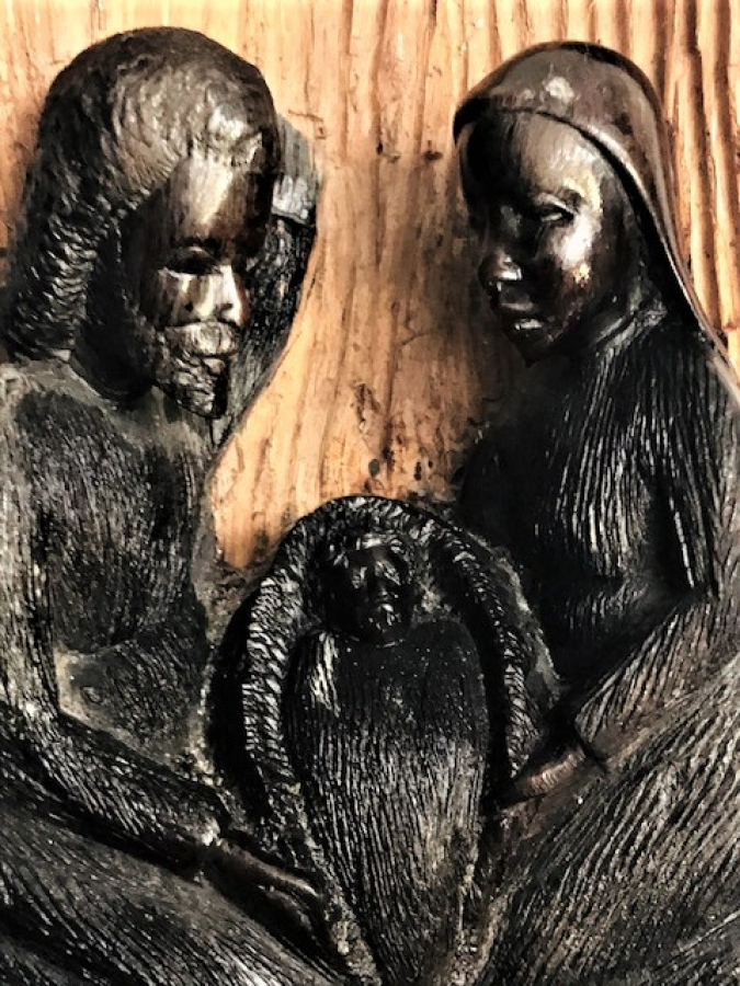 TİK AGACI EL OYMASI AGAC İŞCİLİGİ ŞAVAŞCI AİLE TEMALI TEK PARCA AGACDAN İŞLENMİŞ