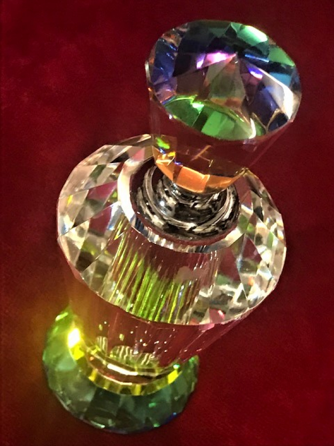 KRİSTAL KAPAKLI CAM İĞNELİ DOLDURULABİLİR PARFUM ŞİŞESİ 30 ML