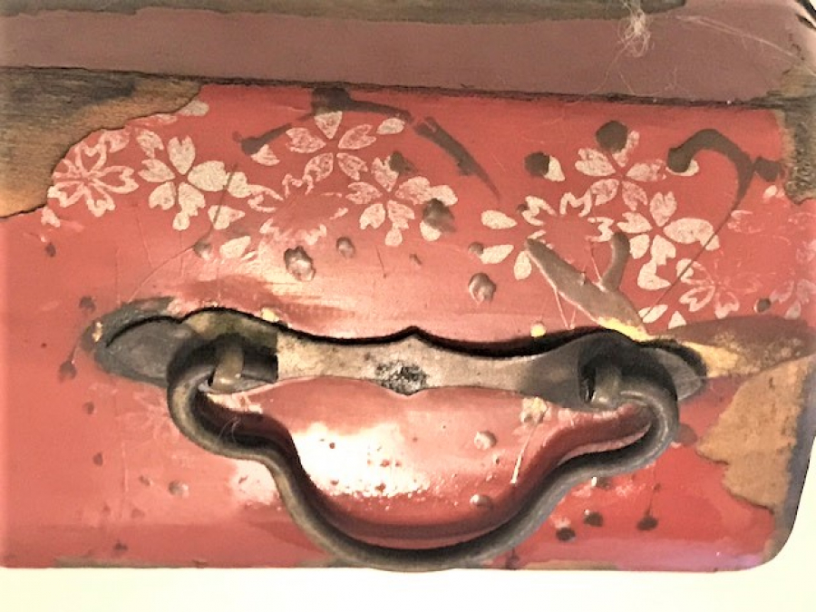 OSMANLI PAZARINA YAPILMIŞ SEYEHAT  SAAT KUTUSU AHŞAP EL BOYAMA 