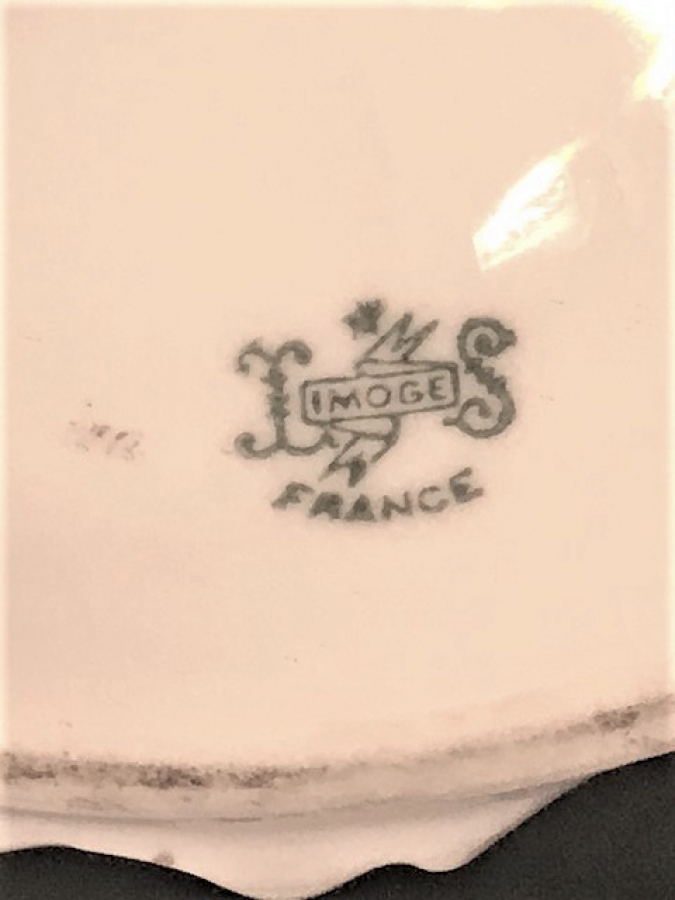 LİMOGES FRANCE PORSELEN AYAKLI MEYVALIK EL İŞCİLİKLİ