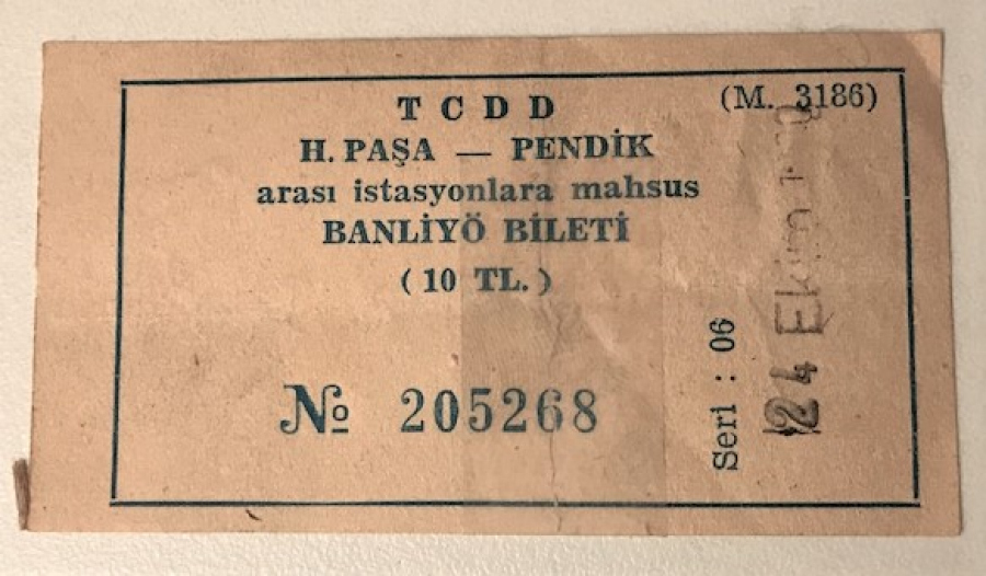 TCDD HAYDARPAŞA PENDİK ARASI İSTASYONLARA MAHSUS BANLİYO BİLETİ 10 TL  24 EKİM 1980