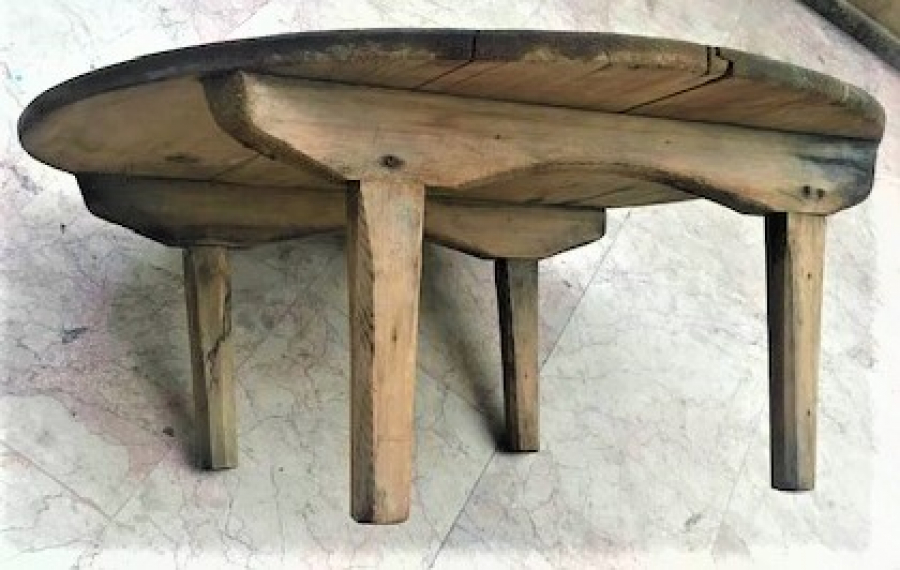 OSMANLI TAHTA AYAKLI YERDE YEMEK YEME MASASI TAMAMEN MASIF