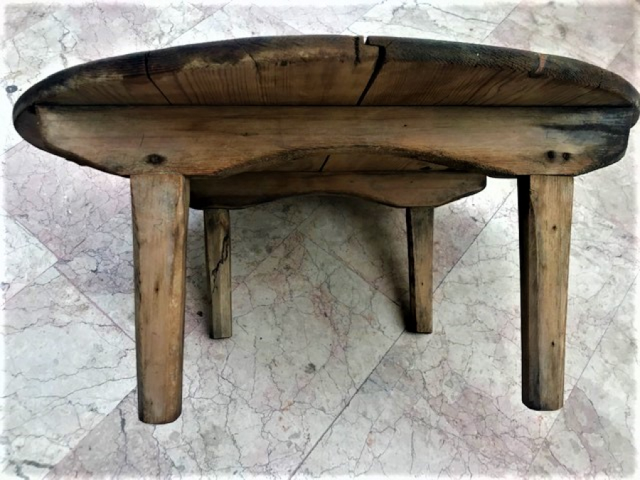 OSMANLI TAHTA AYAKLI YERDE YEMEK YEME MASASI TAMAMEN MASIF