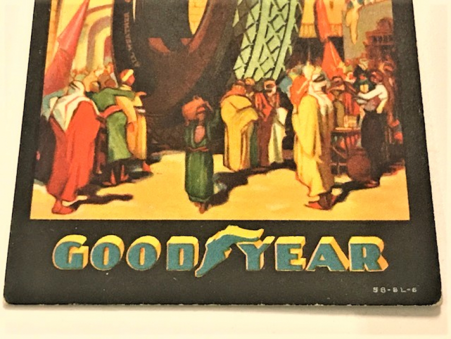 RENKLİ TAŞ BASKI GOODYEAR ALL WEATHER BALLOON LASTİK REKLAMLI KARTPOSTAL